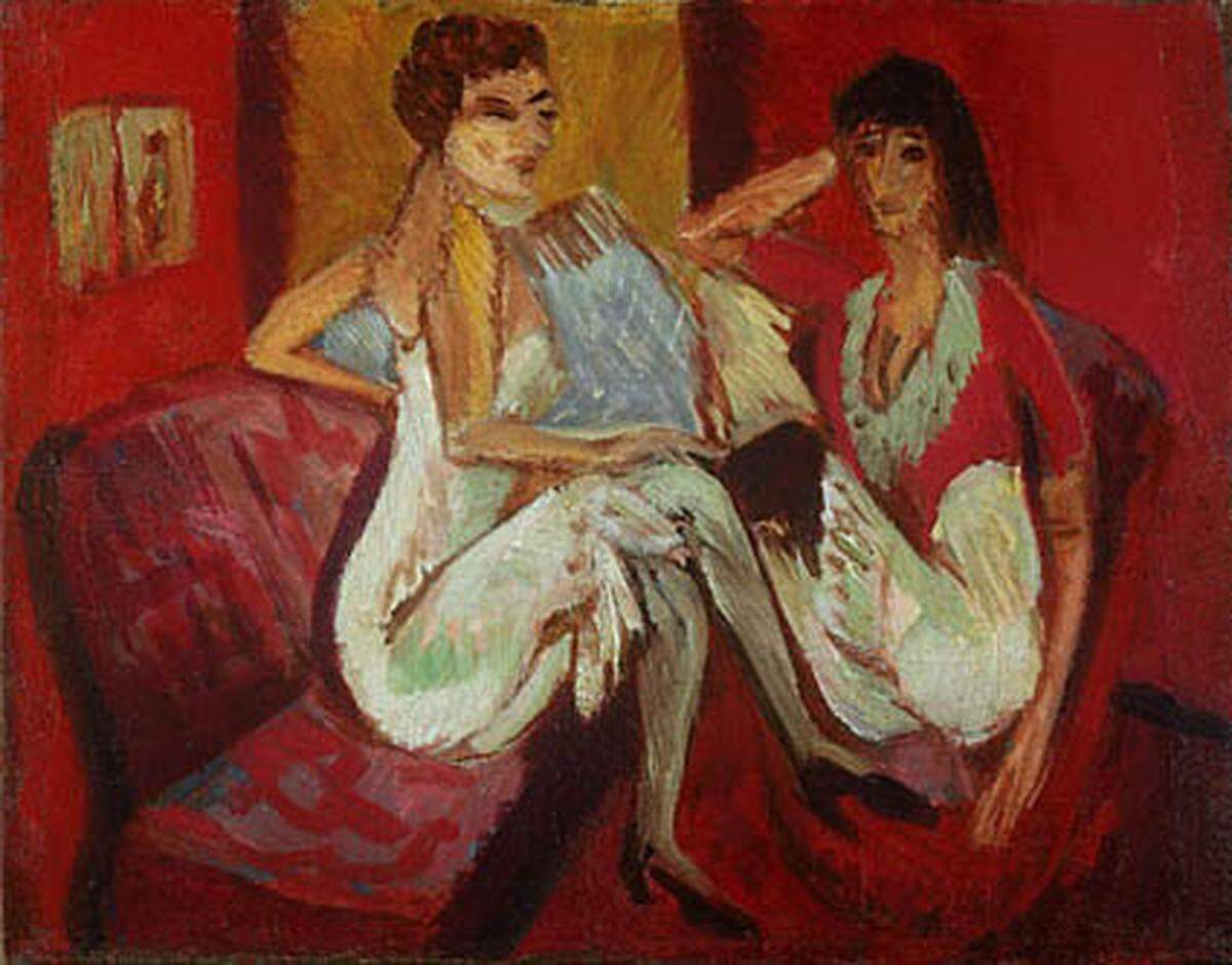 Im Bild: Ernst Ludwig Kirchner: Zwei plaudernde Mädchen, 1912/13 bis 1920, Olbricht Collection Courtesy Galerie Margret Heuser, Düsseldorf, Foto: Achim Kukulies