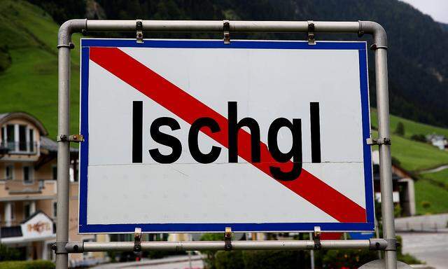 FILE PHOTO: A sign marks the end of the village in Ischgl