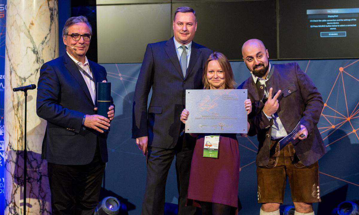 Gewinner der Kategorie "Smart Settlement &amp; Urbanization" (Doka Ventures) Das Start-up Kewazo aus Deutschland gewann den Preis in der Kategorie  und revolutioniert den Gerüstebau durch den Einsatz von Robotern.