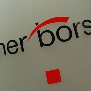 The Vienna Stock Exchange (Wiener Boerse) logo is displayed next to the company's street entrance in Vienna