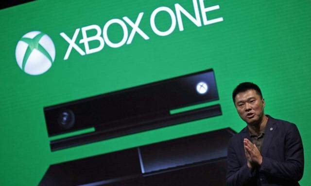 Xie, general manager of management and operations of Microsoft in China, speaks during the presentation of the Xbox One by Microsoft as part of ChinaJoy 2014 in Shanghai