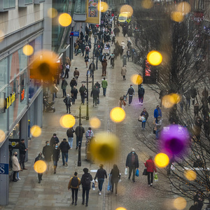 Weihnachtseinkäufe in Manchester. 