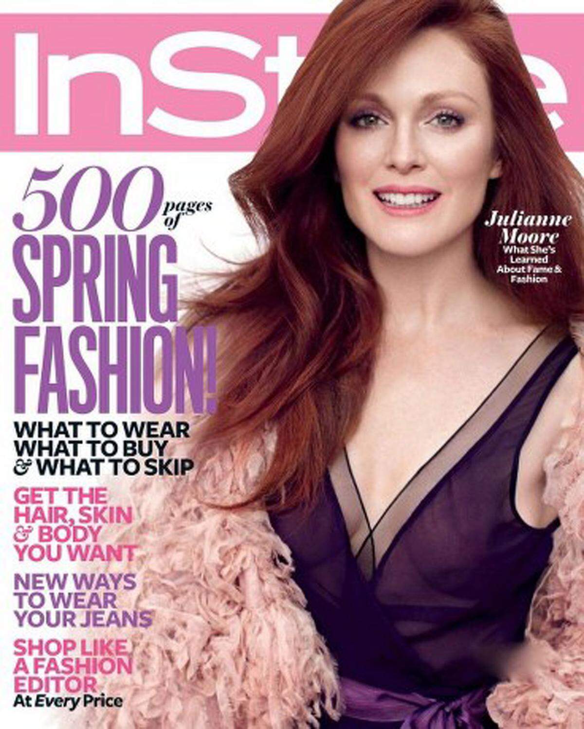 Abgesehen von einem angestrengten Lächeln ist Julianne Moore auch völlig faltenfrei am Instyle-Cover zu sehen.