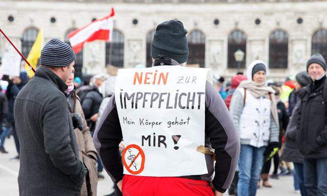 Impfgegner bei einer Demonstration gegen die Corona-Maßnahmen in Wien. 
