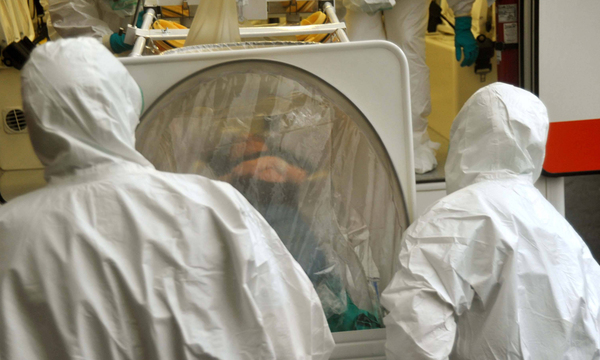 Milan 17 11 2014 simulation exercise of a case of Ebola A plane the Air Force is atterratto Malp