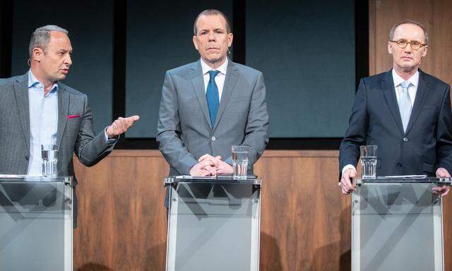  Die EU-Spitzenkandidaten Andreas Schieder (SPÖ), Harald Vilimsky (FPÖ) und Othmar Karas (ÖVP) 