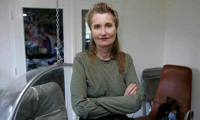 Austrian writer and Nobel Literature Laureate Jelinek poses in her house in Vienna