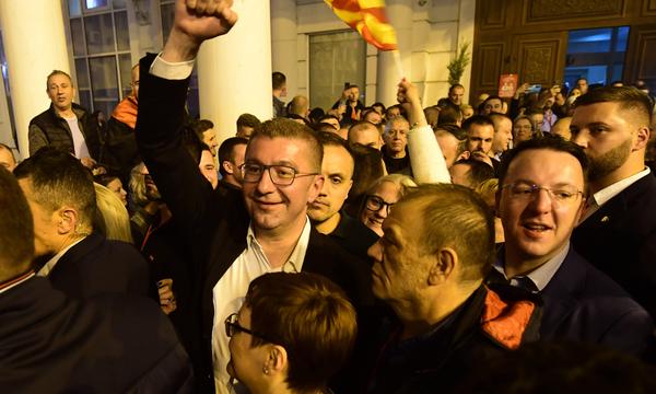 Oppositionschef Hristijan Mickovski hofft auf einen Sieg bei den Wahlen am Mittwoch.