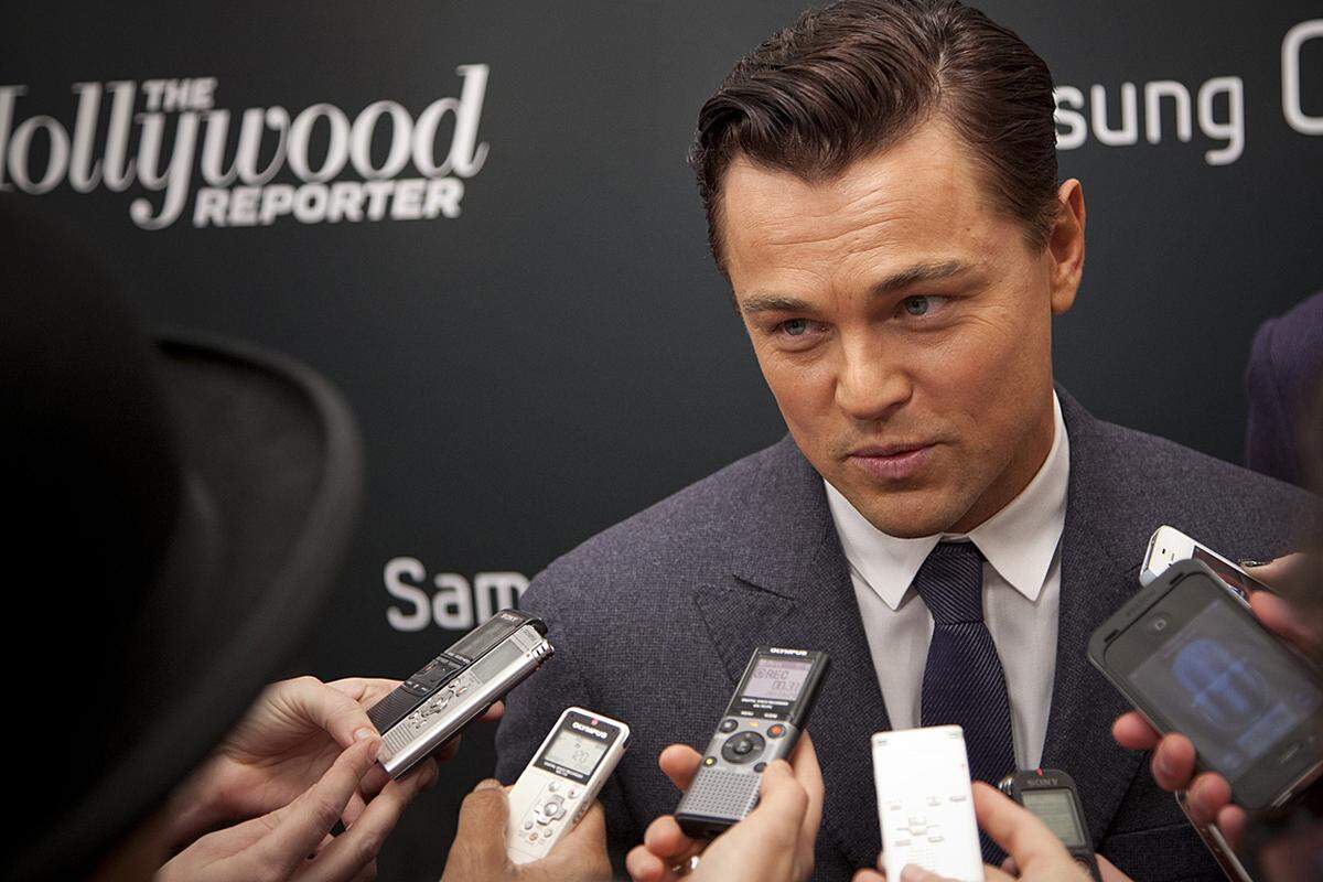 Auch Leonardo DiCaprio, der in Tarantinos Western den Bösewicht verkörpert, gab den Journalisten Interviews.
