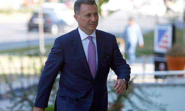 FILE PHOTO: Macedonia´s former prime minister Gruevski enters a court in Skopje