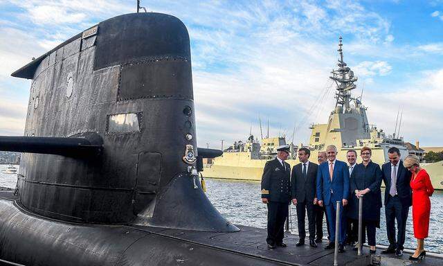 Da war der Kauf einer U-Bootflotte noch fix: Ein Bild aus dem Jahr 2018 mit 2018 Emmanuel Macron und dem australischen Premier Malcolm Turnbull.