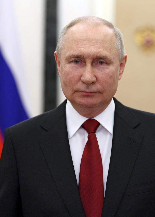 Russlands Präsident Wladimir Putin bei einer Rede im Fernsehen.