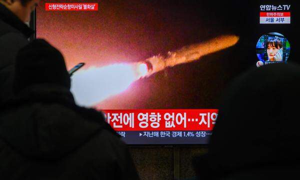 Staatliche Fernsehübertragungen zeigten den Start des Marschflugkörper „Pulhwasal-3-31“M in Nordkorea.