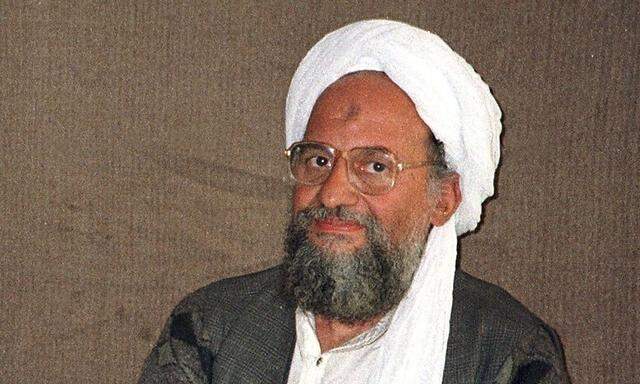 Osama bin Laden sits with his adviser and purported successor Ayman al-Zawahiri during an interview in Afghanistan