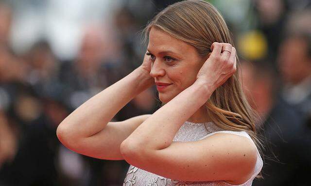 Actress Heike Makatsch poses on the red carpet as she arrives for the screening of the film ´Irrational Man´ out of competition at the 68th Cannes Film Festival in Cannes