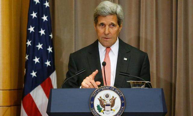 Kerry makes remarks before a ceremony to break ground for the U.S. Diplomacy Center at the State Department in Washington
