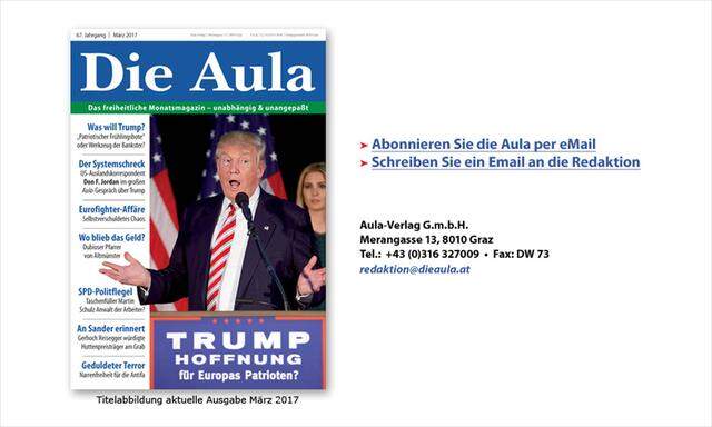 Titelblatt der aktuellen ''Aula''-Ausgabe