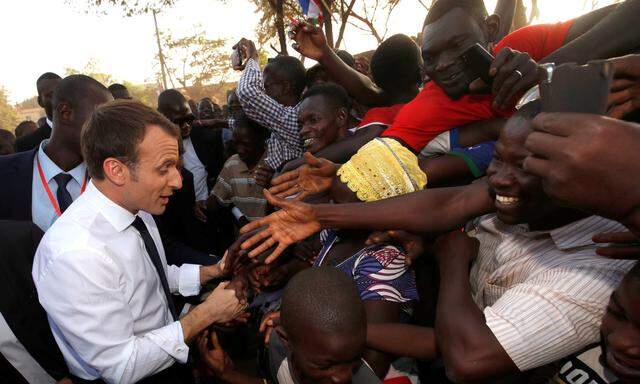 Emmanuel Macron in Ouagadougou.