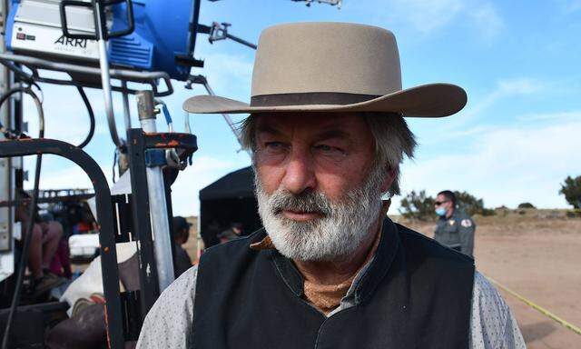 April 26, 2022, Santa Fe, New Mexico, USA: ALEC BALDWIN on the set in his costume for the movie Rust. The released photo