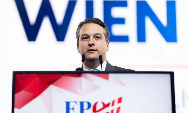 Wiens FPÖ-Chef Dominik Nepp beim 
Landesparteitag im April