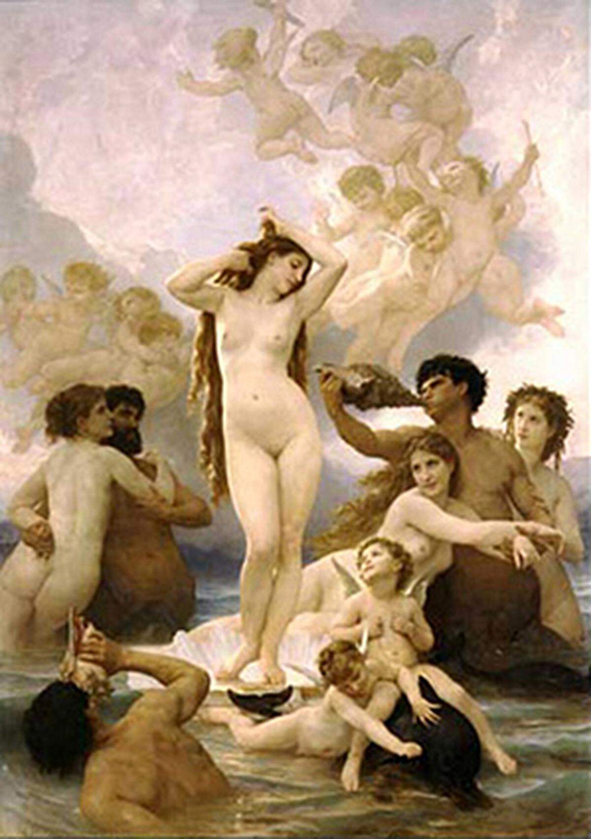 William Adolphe Bouguereau (1825 - 1905): "Geburt der Venus" (La naissance de Vénus), 1879 