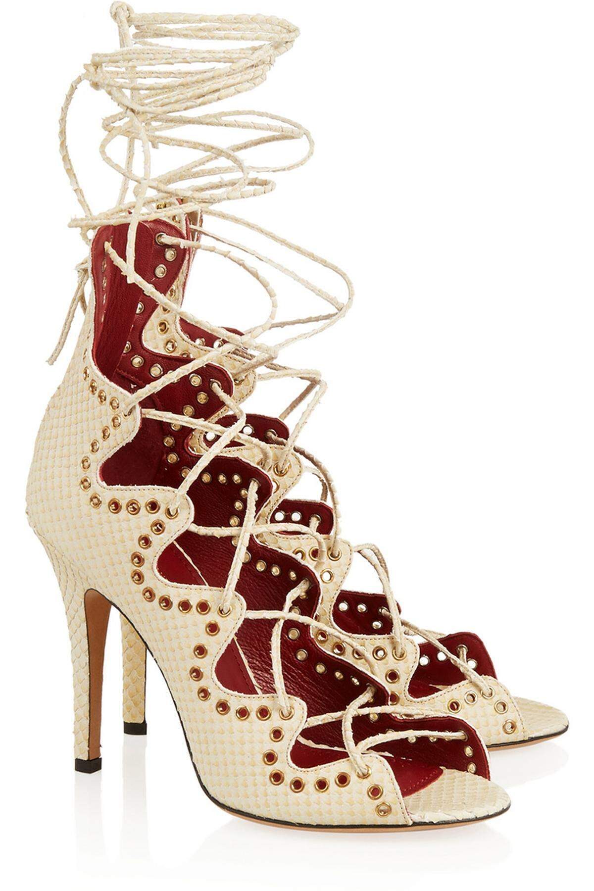 Sandalen aus Leder mit Schlangenoptik von Isabel Marant.