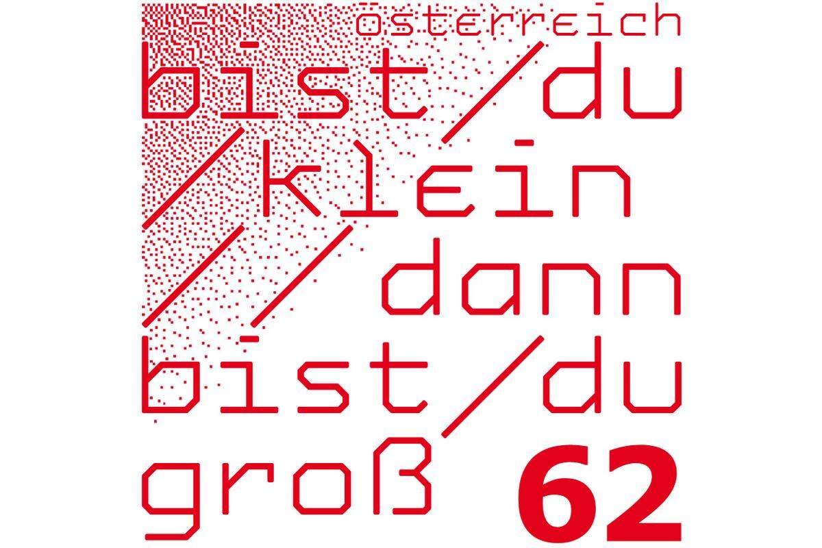 Sieben Einsilber geben den neuen Ton an: bist/du/klein/dann/bist/du/groß ist eine positive Bestandesaufnahme, Kurzstatement und Vision für die Zukunft Österreichs. Gesetzt in der eigenen Walking-Chair-Schrift, postulieren wir mit der typografisch gestalteten Kurzpoesie unsere Überzeugung zum Thema Wachstum. Dabei sind die 25 Gemeinen (Kleinbuchstaben) und die typografischen Schrägstriche – welche als Verhältnis- oder Beziehungszeichen funktionieren – einheitlich im internationalen Signalrot dargestellt. Die Briefmarke soll allen Mut zum Kleinen machen.  WALKING CHAIR Designstudio wurde 2003 von KARL EMILIO PIRCHER und FIDEL PEUGEOT in Wien gegründet. Seither präsentieren sich die Gestalter mit ihren Arbeiten und Erfindungen im internationalen Umfeld und folgen ihrer Arbeitsphilosophie dass Inhalte die Basis für gutes Design darstellen.