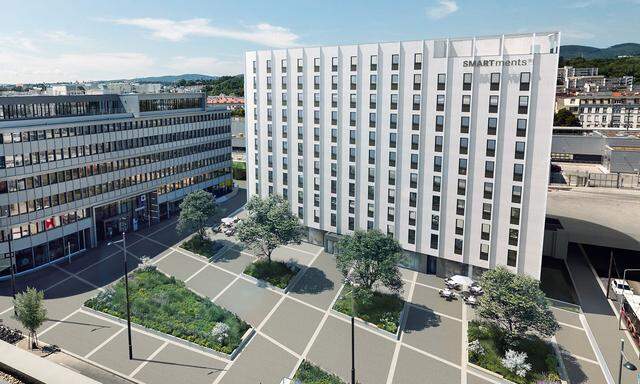 Mit Serviced Apartments (im Bild Smartments-Projekt in 1190 Wien) hoffen Entwickler wie GBI krisenresistenter zu werden.