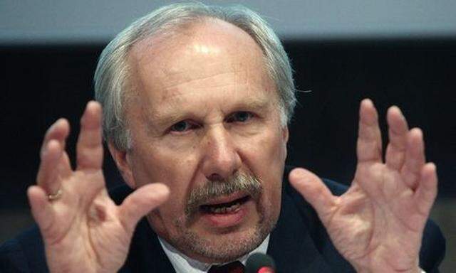 Austrian National Bank OeNB Governor and European Central Bank Governing Council member Nowotny addre