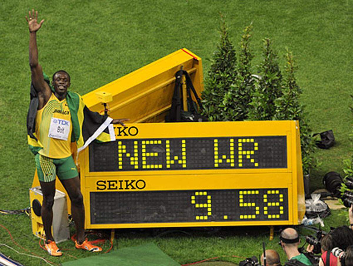 Weltrekord über 100 Meter in 19,19 Sekunden bei der WM in Berlin.