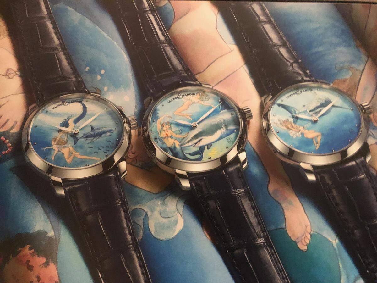 Ein Hauch von Erotik: Diese Uhren von Ulysse Nardin wurden von Comic-Zeichner Milo Manara entworfen.