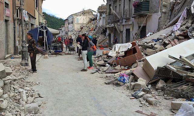 In Amatrice wurden viele Häuser durch das Erdbeben zerstört.