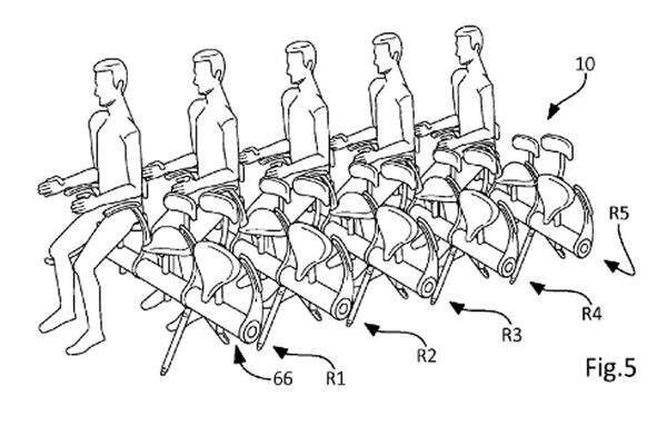 Sehr bequem schauen diese Sitzhocker aus einem älteren Patentantrag ja nicht aus. Dafür könnte man umso mehr Passagiere in eine Maschine quetschen.