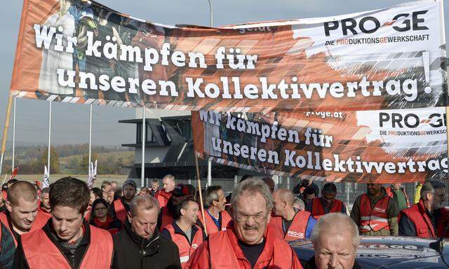 PROTESTKUNDGEBUNG DER METALLER-GEWERKSCHAFT