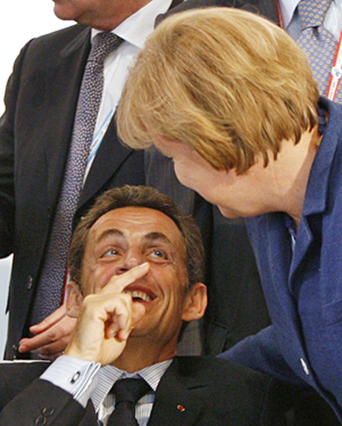 Was immer die beiden geredet haben, die Pointe dürfte Sarkozy gefallen haben.