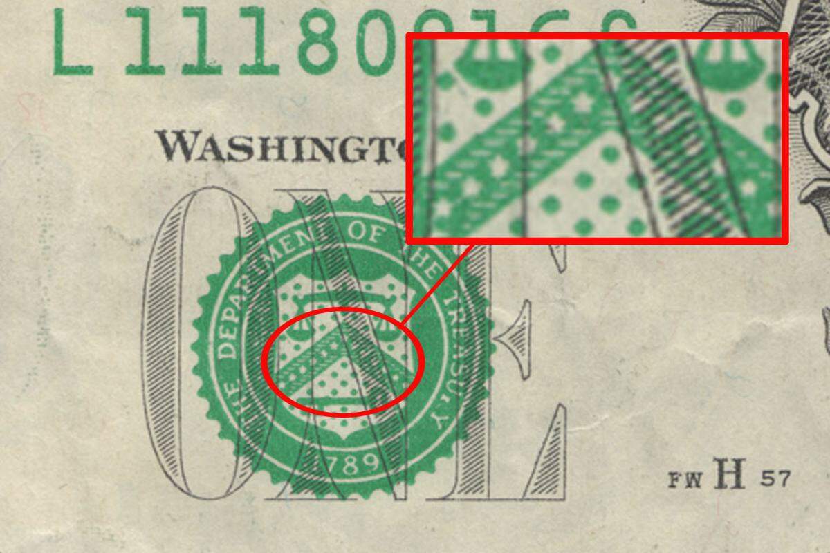 Auch im Zeichen der US-Notenbank - es ist auf der Vorderseite des Ein-Dollar-Scheins abgebildet - erkennen Verschwörungstheoretiker ein Symbol der Freimaurer: Das Winkelmaß. Es ist gemeinsam mit dem Zirkel eines der wichtigsten Symbole der Verbindung.