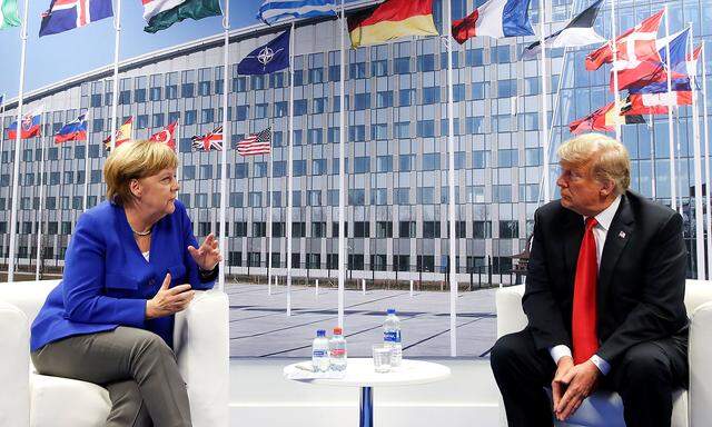 Angela Merkel und Donald Trump trafen zu einem bilateralen Gespräch zusammen.