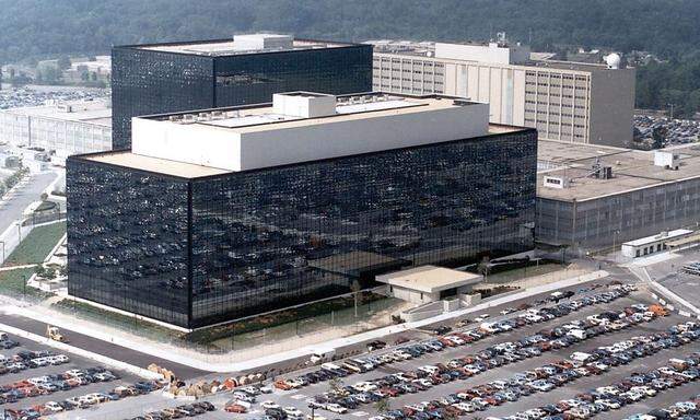 An undated aerial handout photo shows the National Security Agency (NSA) headquarters building in Fort Meade, Maryland