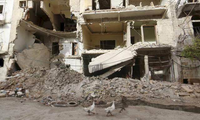 Zerstörtes Haus in Aleppo.