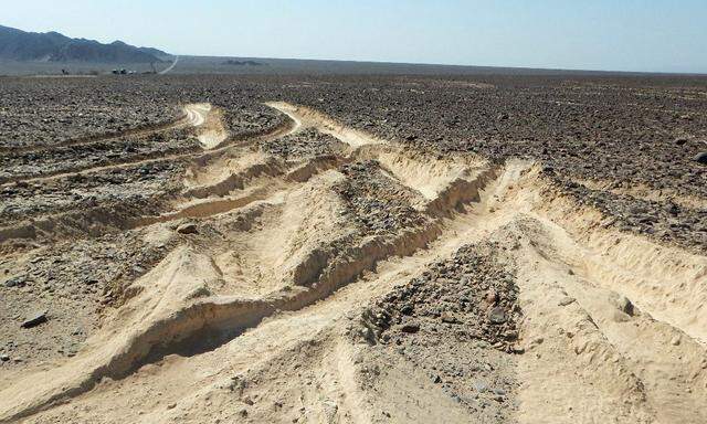 Die beschädigten Nazca-Linien in Peru.
