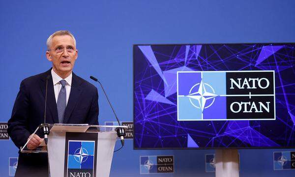 NATO Secretary-General Stoltenberg holds a news conference before NATO foreign ministers' meeting in Brussels