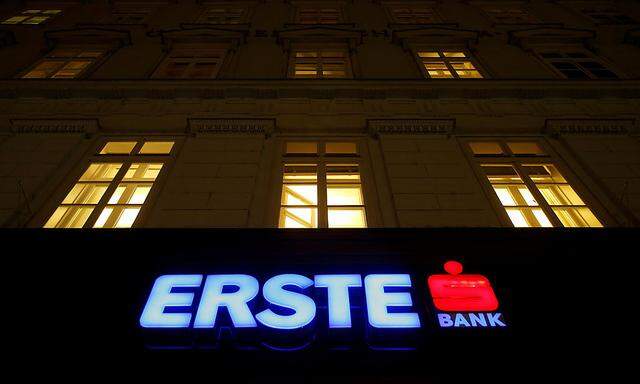 The logo of Erste Bank is pictured at a branch office in Vienna