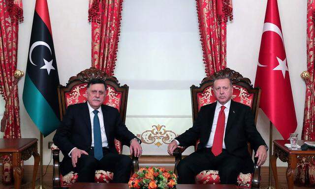 Turkish President Erdogan meets with Libya´s internationally recognised Prime Minister Fayez al-Sarraj in Istanbul