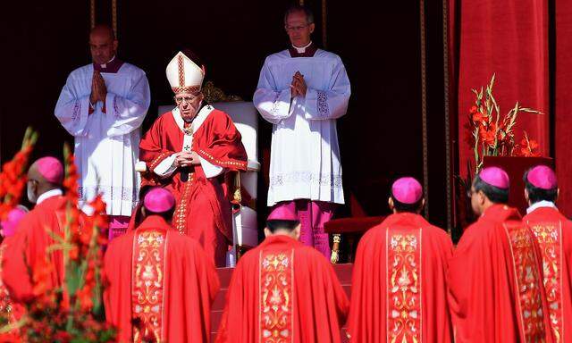Der Papst mit einem Teil der neuen Kardinäle bei einer Messe im Vatikan.