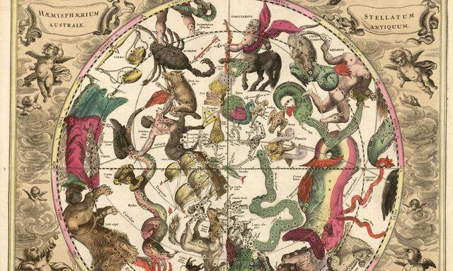 Der Himmel über der südlichen Hemisphäre, aus dem „Atlas universalis“ des Andreas Cellarius von 1708. Unser Bild des Kosmos ist sicher näher an der Wahrheit – aber immer noch fiktiv.