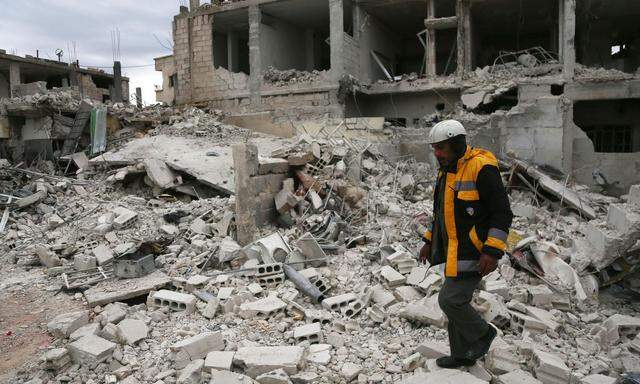 Die Trümmerlandschaft nach einem Angriff in Ost-Ghouta