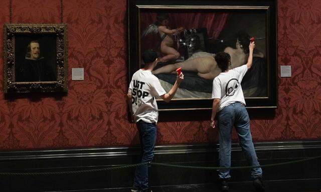 Die letzte Aktion ging gegen ein Gemälde von Diego Velázquez.