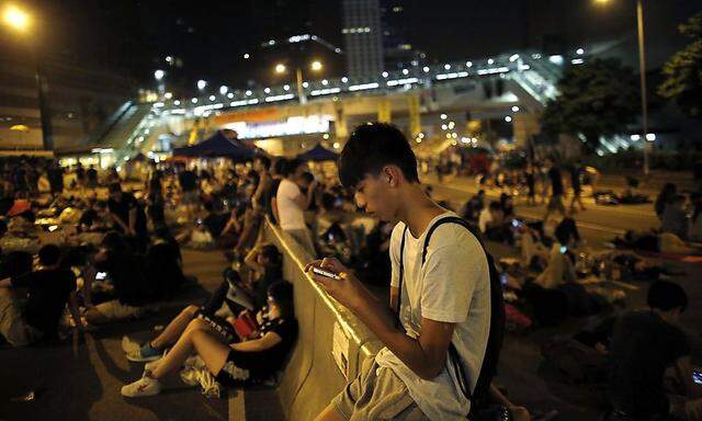 Relativ friedlich verlief in Hongkong die Nacht auf Sonntag.