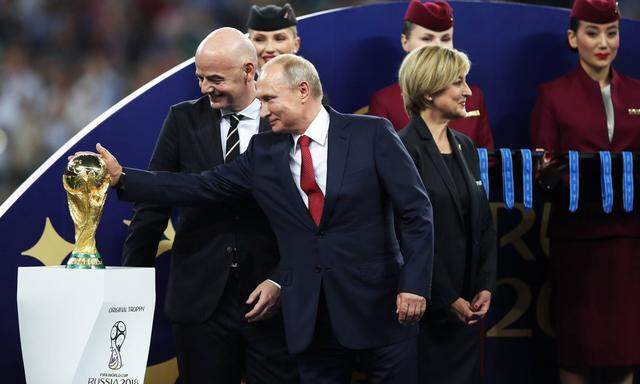 Vladimir Putin beim Finale der Weltmeisterschaft 2018 im Luzhniki Stadium in Moskau.