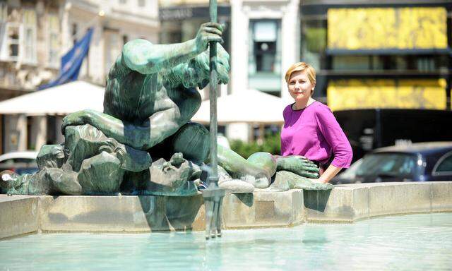 Maja Zuvela-Aloise prognostiziert Wien eine heiße Zukunft. Trotz des Wassers des Donnerbrunnens ist der Neue Markt einer von Wiens Hitzepolen.